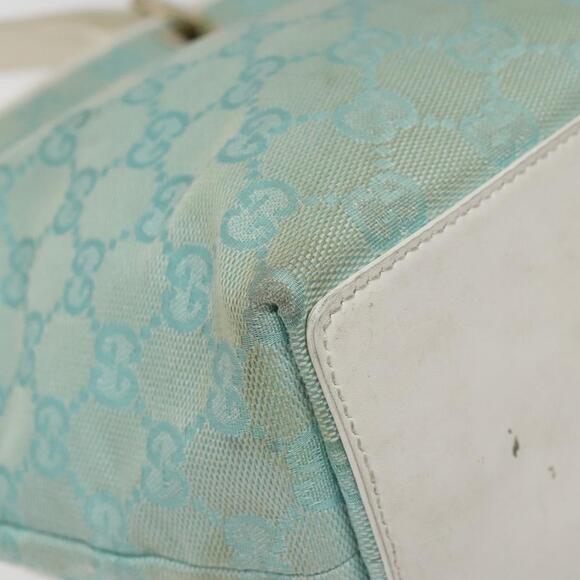GUCCI GG Canvas Tote Bag Light Blue Gold 002 002 - Picture 11 of 16